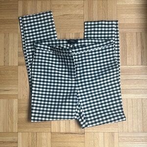 Theory Black and White Checkered Pants